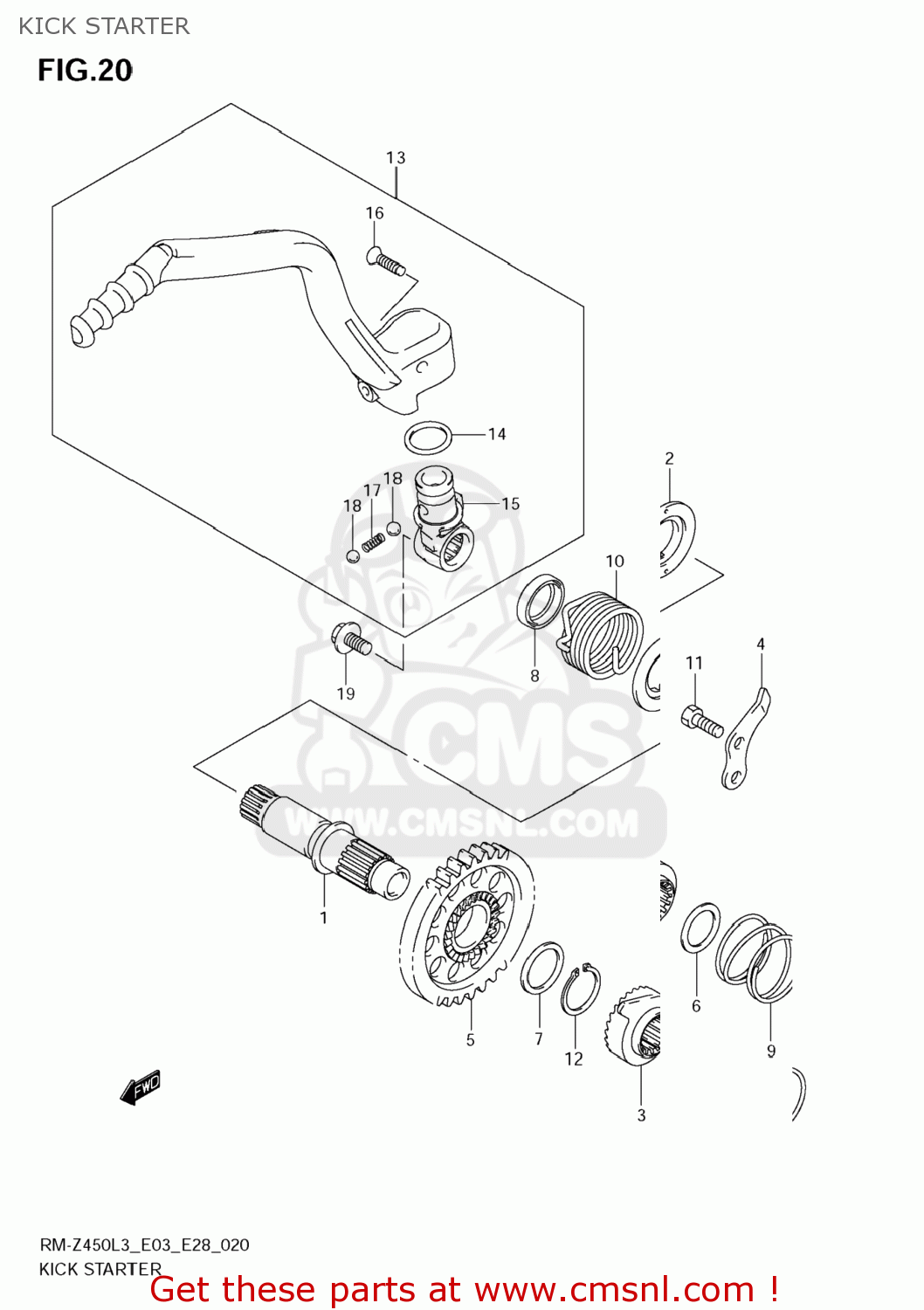 KICK STARTER RM-Z450 2013 (L3) USA (E03) RMZ450 RM Z450