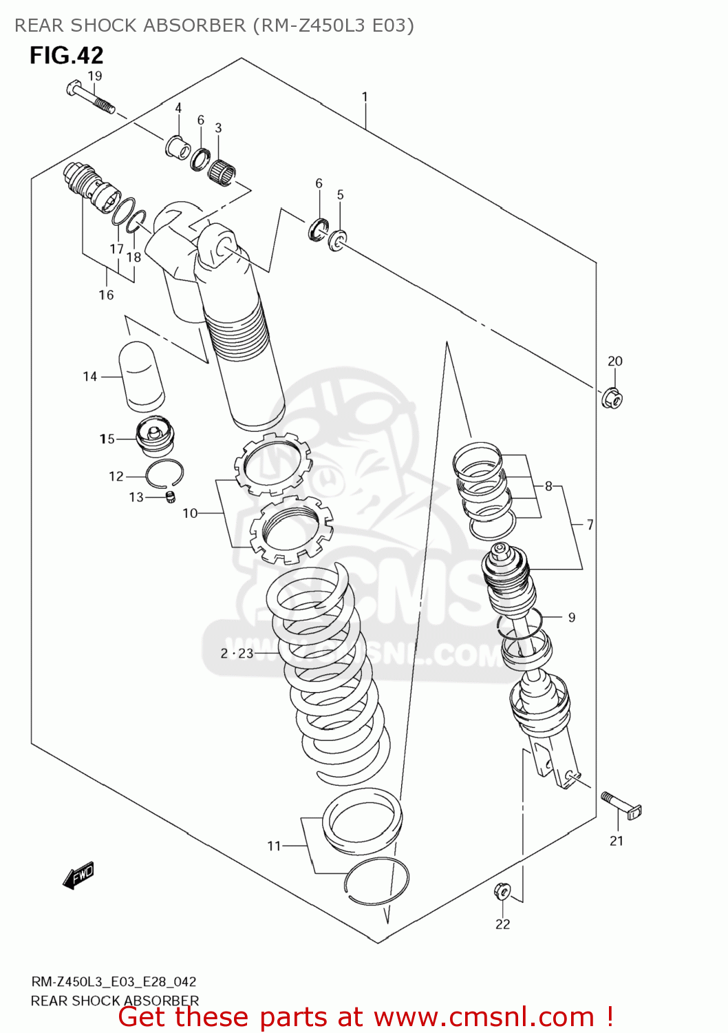 REAR SHOCK ABSORBER (RM-Z450L3 E03) RM-Z450 2013 (L3) USA (E03) RMZ450 RM Z450