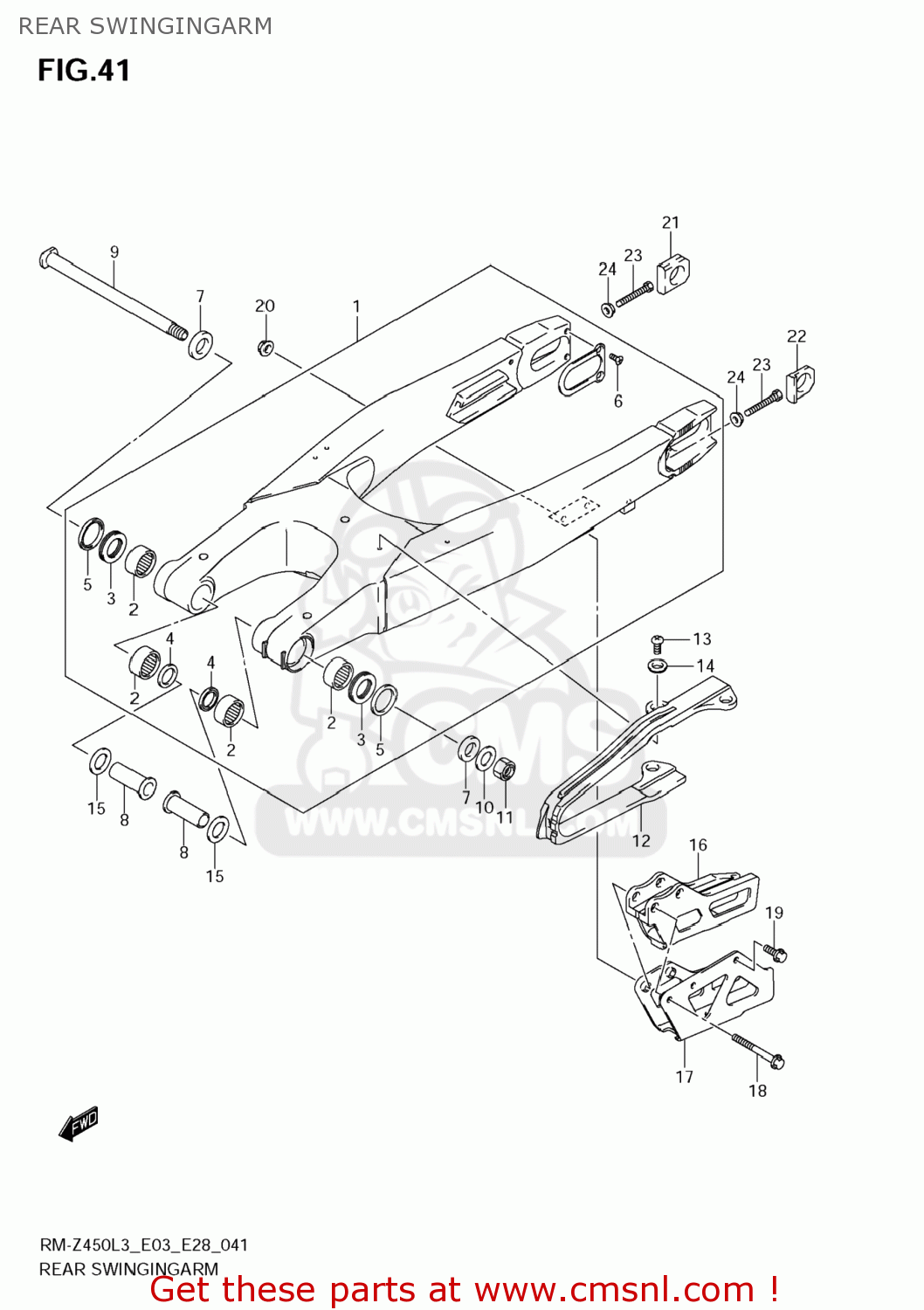 REAR SWINGINGARM RM-Z450 2013 (L3) USA (E03) RMZ450 RM Z450