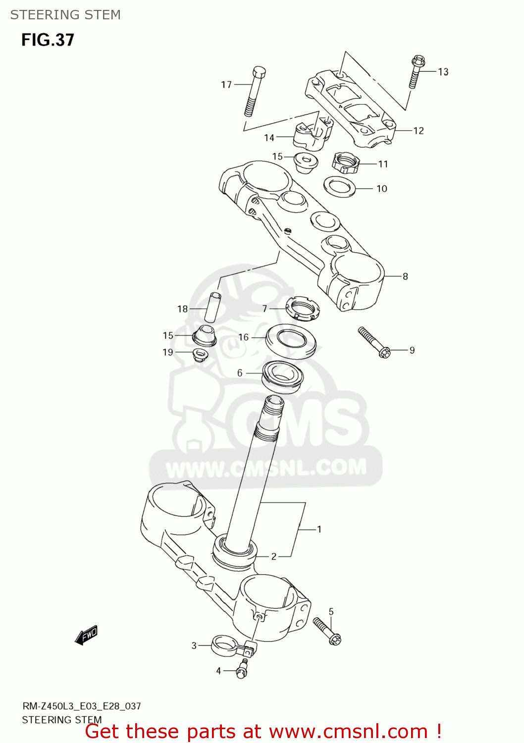 STEERING STEM RM-Z450 2013 (L3) USA (E03) RMZ450 RM Z450