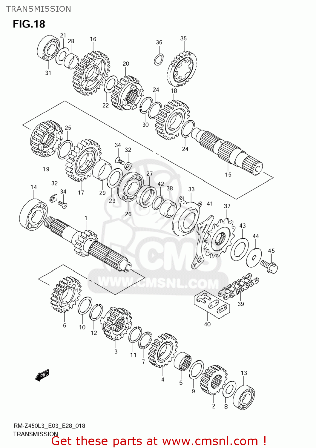 TRANSMISSION RM-Z450 2013 (L3) USA (E03) RMZ450 RM Z450