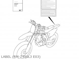 LABEL (RM-Z450L3 E03) - RM-Z450 2013 (L3) USA (E03) RMZ450 RM Z450