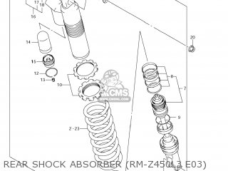 REAR SHOCK ABSORBER (RM-Z450L3 E03) - RM-Z450 2013 (L3) USA (E03) RMZ450 RM Z450
