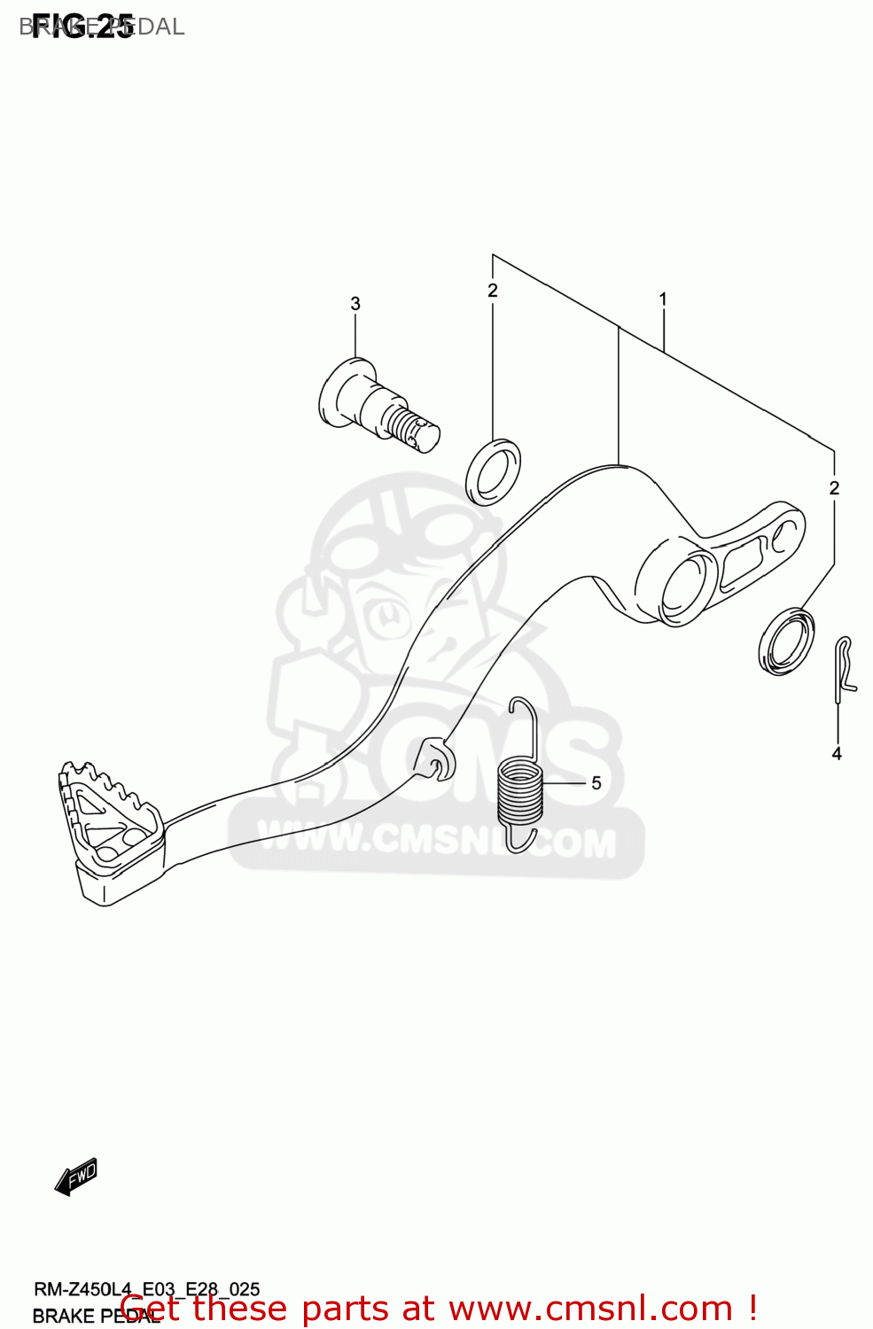 BRAKE PEDAL RM-Z450 2014 (L4) USA (E03) RMZ450 RM Z450
