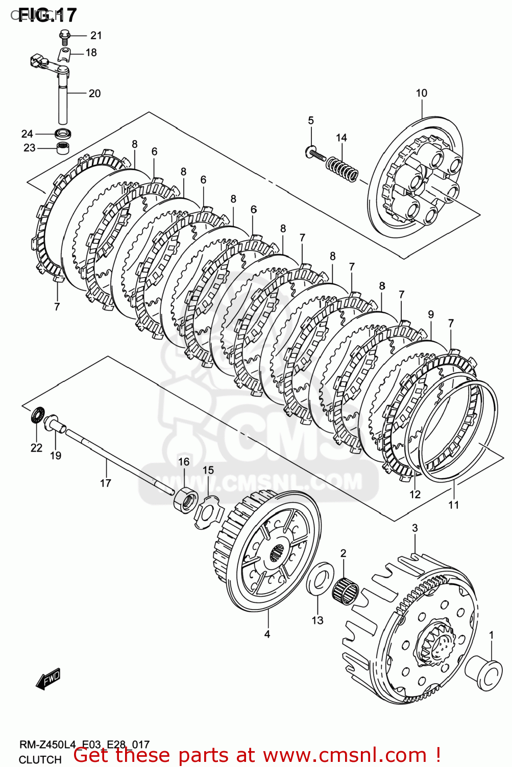 CLUTCH RM-Z450 2014 (L4) USA (E03) RMZ450 RM Z450