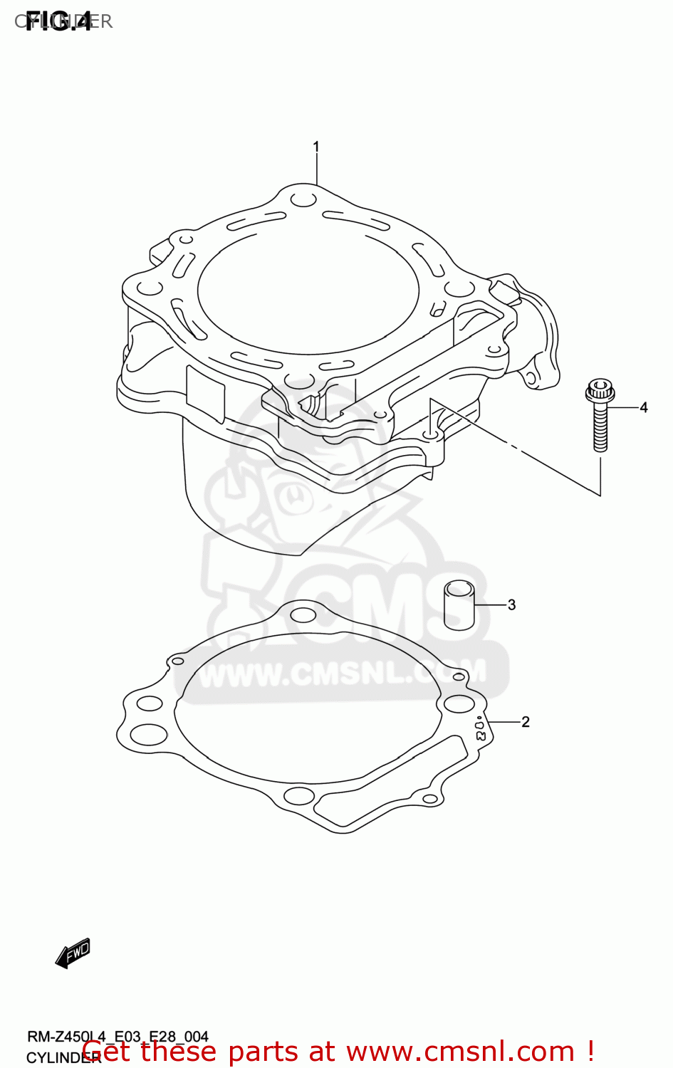 CYLINDER RM-Z450 2014 (L4) USA (E03) RMZ450 RM Z450