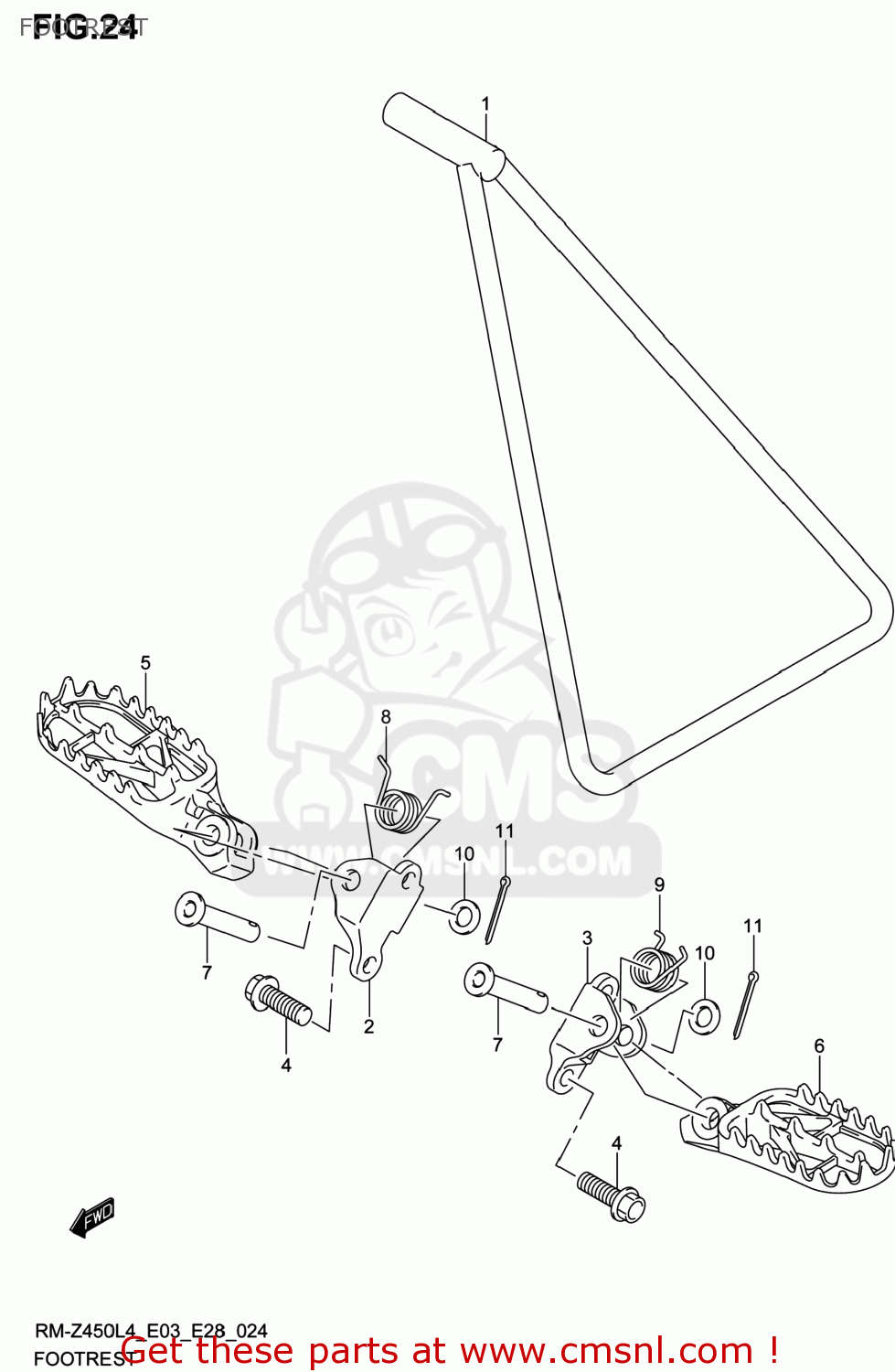 FOOTREST RM-Z450 2014 (L4) USA (E03) RMZ450 RM Z450