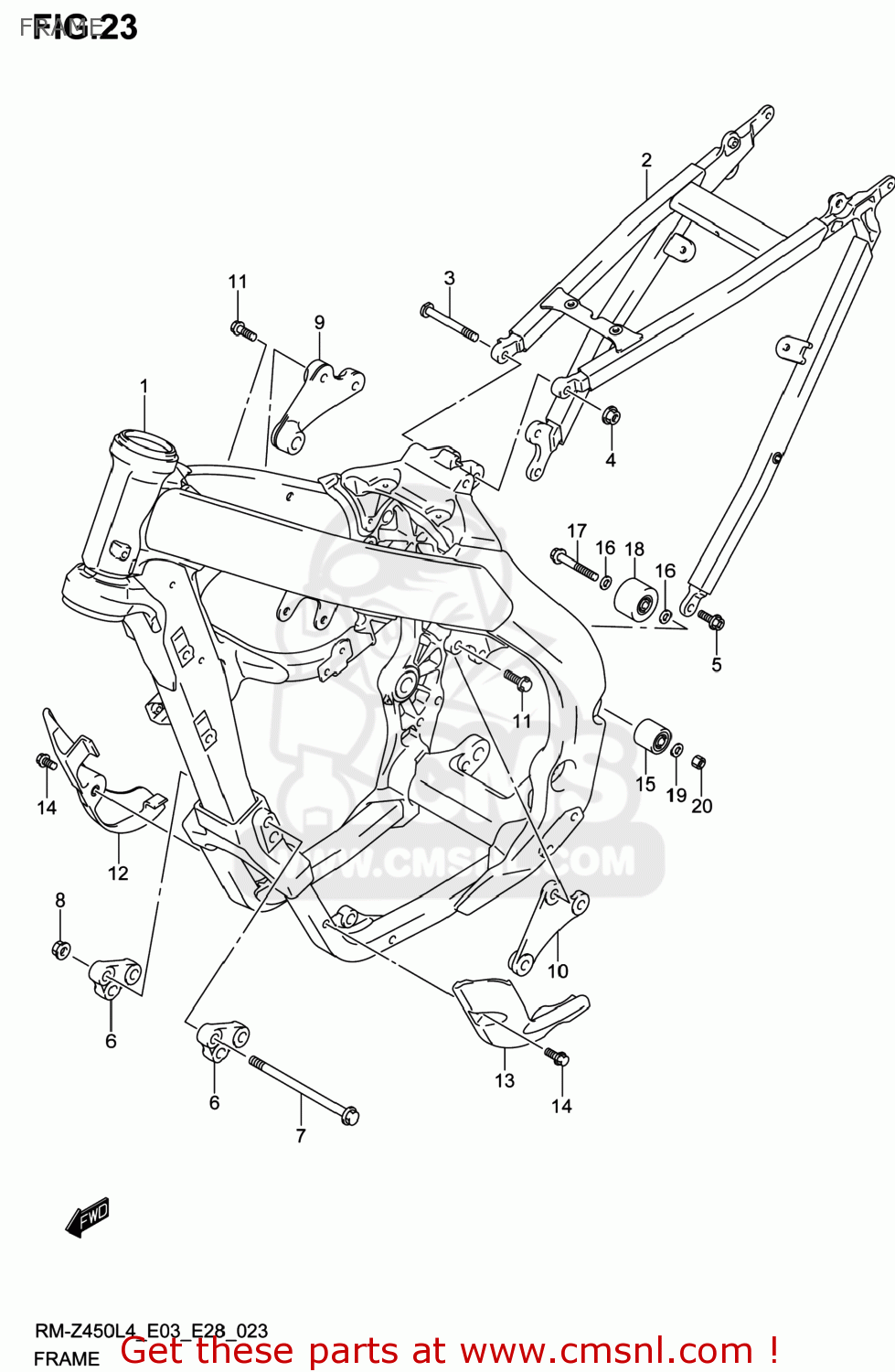 FRAME RM-Z450 2014 (L4) USA (E03) RMZ450 RM Z450