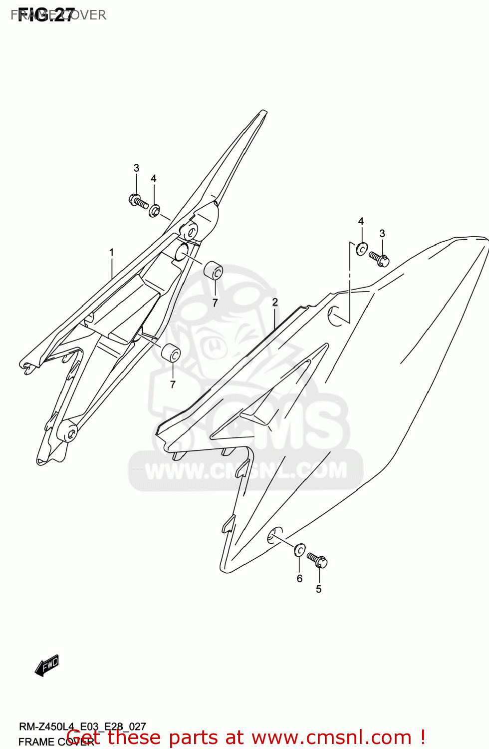 FRAME COVER RM-Z450 2014 (L4) USA (E03) RMZ450 RM Z450