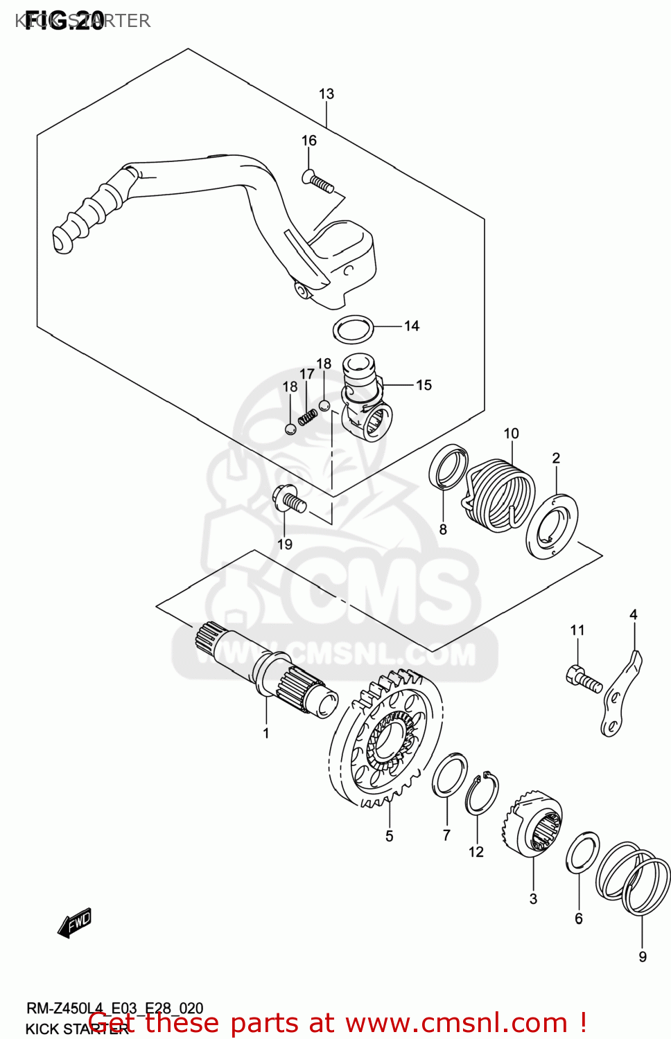 KICK STARTER RM-Z450 2014 (L4) USA (E03) RMZ450 RM Z450