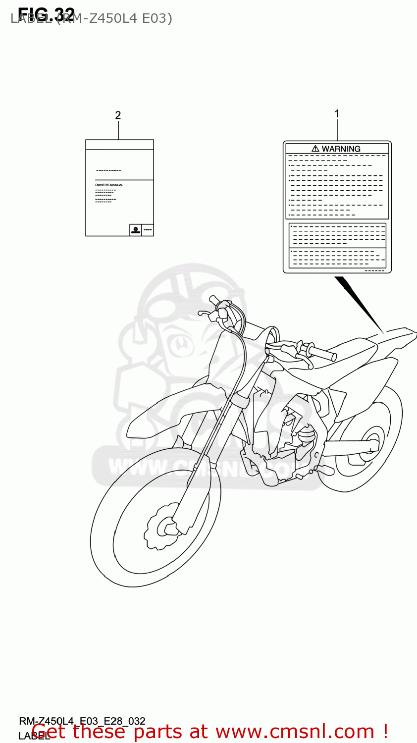 LABEL (RM-Z450L4 E03) RM-Z450 2014 (L4) USA (E03) RMZ450 RM Z450