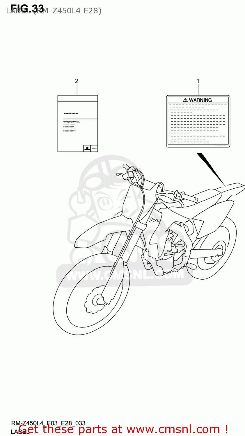 LABEL (RM-Z450L4 E28) RM-Z450 2014 (L4) USA (E03) RMZ450 RM Z450