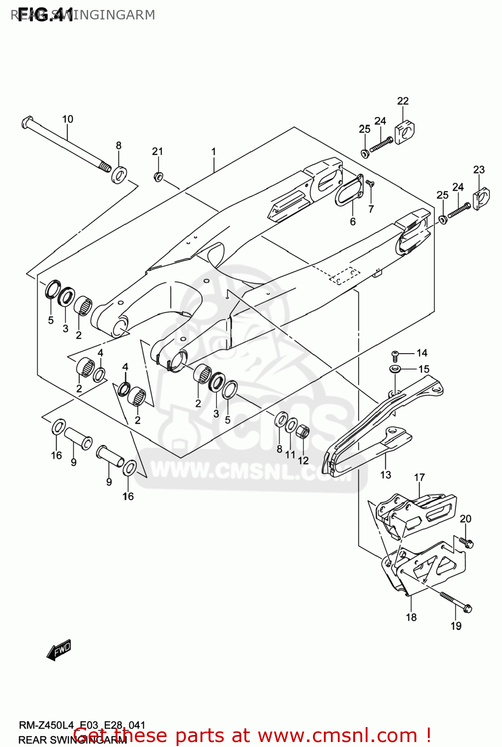 REAR SWINGINGARM RM-Z450 2014 (L4) USA (E03) RMZ450 RM Z450
