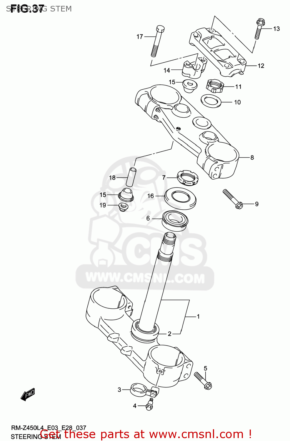 STEERING STEM RM-Z450 2014 (L4) USA (E03) RMZ450 RM Z450