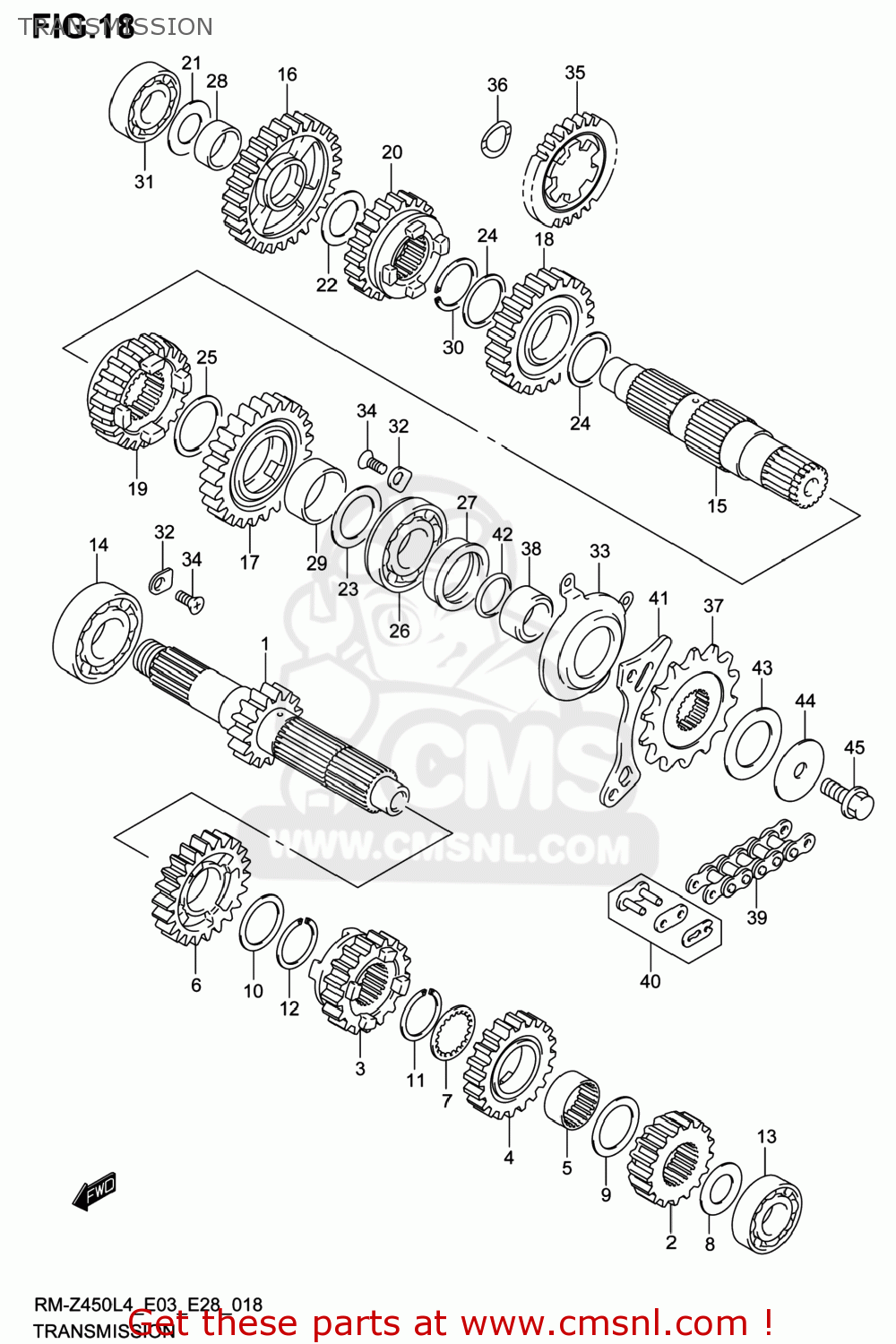 TRANSMISSION RM-Z450 2014 (L4) USA (E03) RMZ450 RM Z450