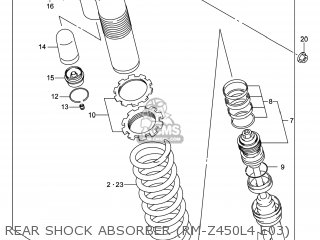 REAR SHOCK ABSORBER (RM-Z450L4 E03) - RM-Z450 2014 (L4) USA (E03) RMZ450 RM Z450