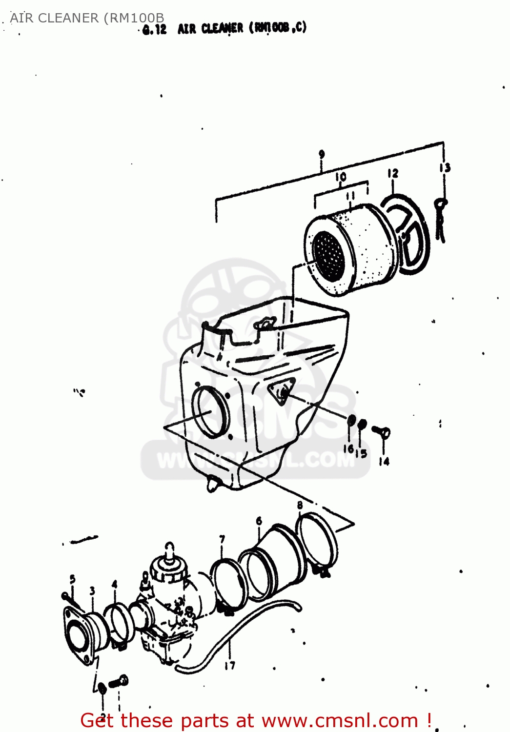 AIR CLEANER (RM100B RM100 1976 (A) USA (E03)