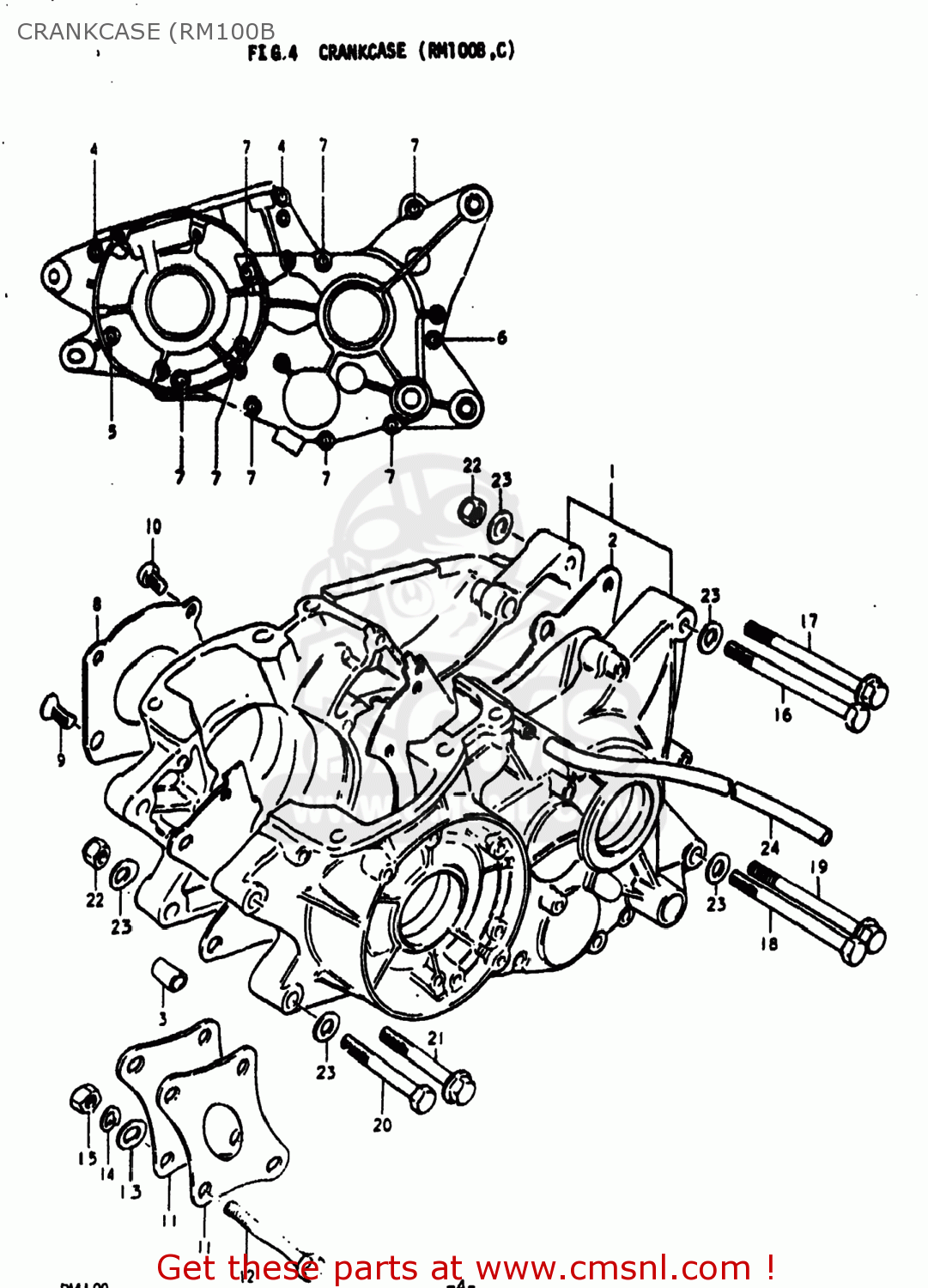CRANKCASE (RM100B RM100 1976 (A) USA (E03)