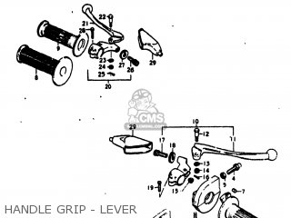HANDLE GRIP - LEVER - RM100 1976 (A) USA (E03)