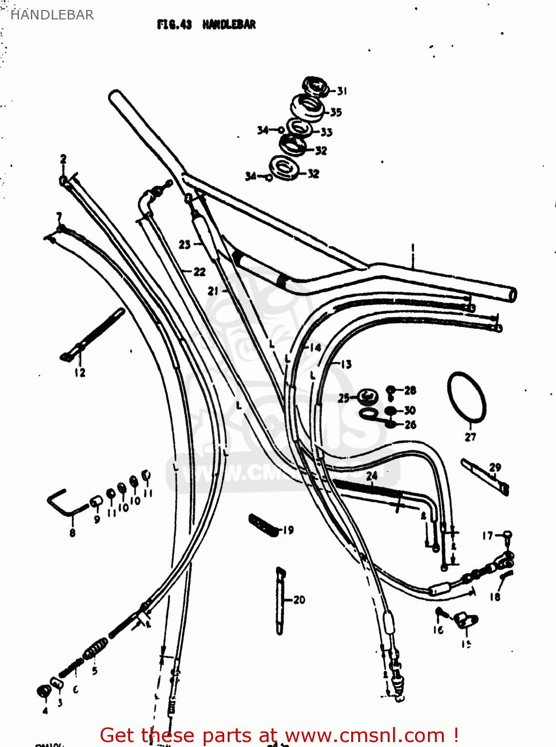 HANDLEBAR RM100 1977 (B) USA (E03)