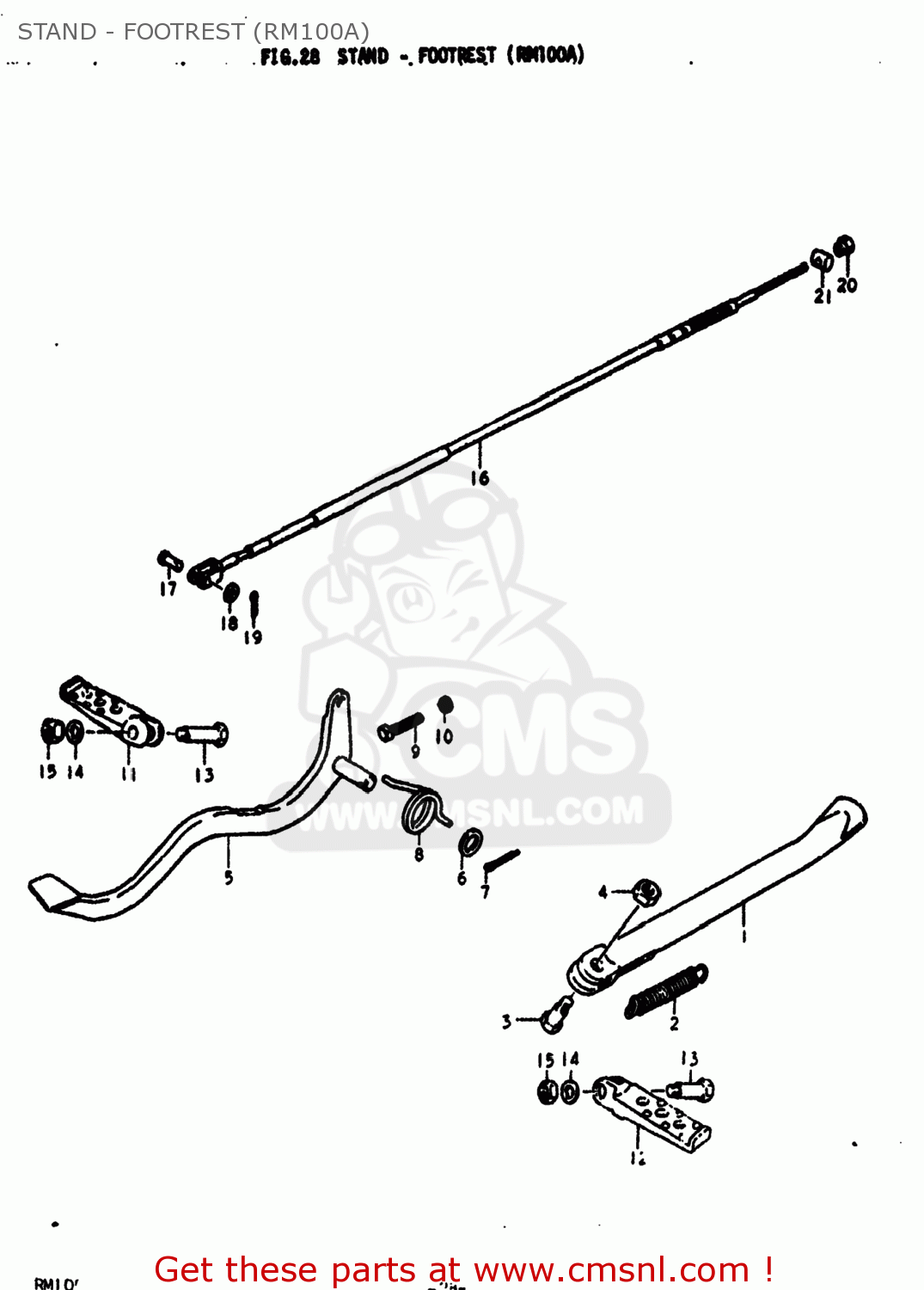 STAND - FOOTREST (RM100A) RM100 1977 (B) USA (E03)