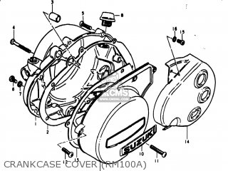CRANKCASE COVER (RM100A) - RM100 1977 (B) USA (E03)