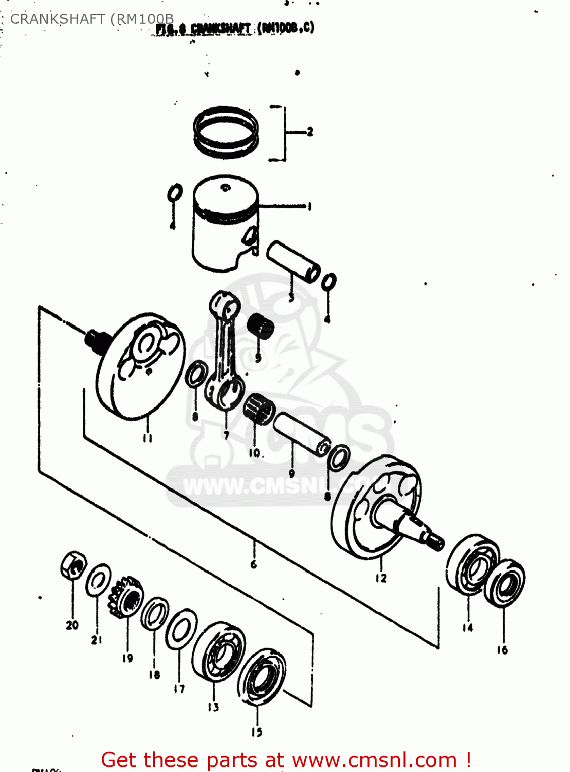 CRANKSHAFT (RM100B RM100 1978 (C) USA (E03)