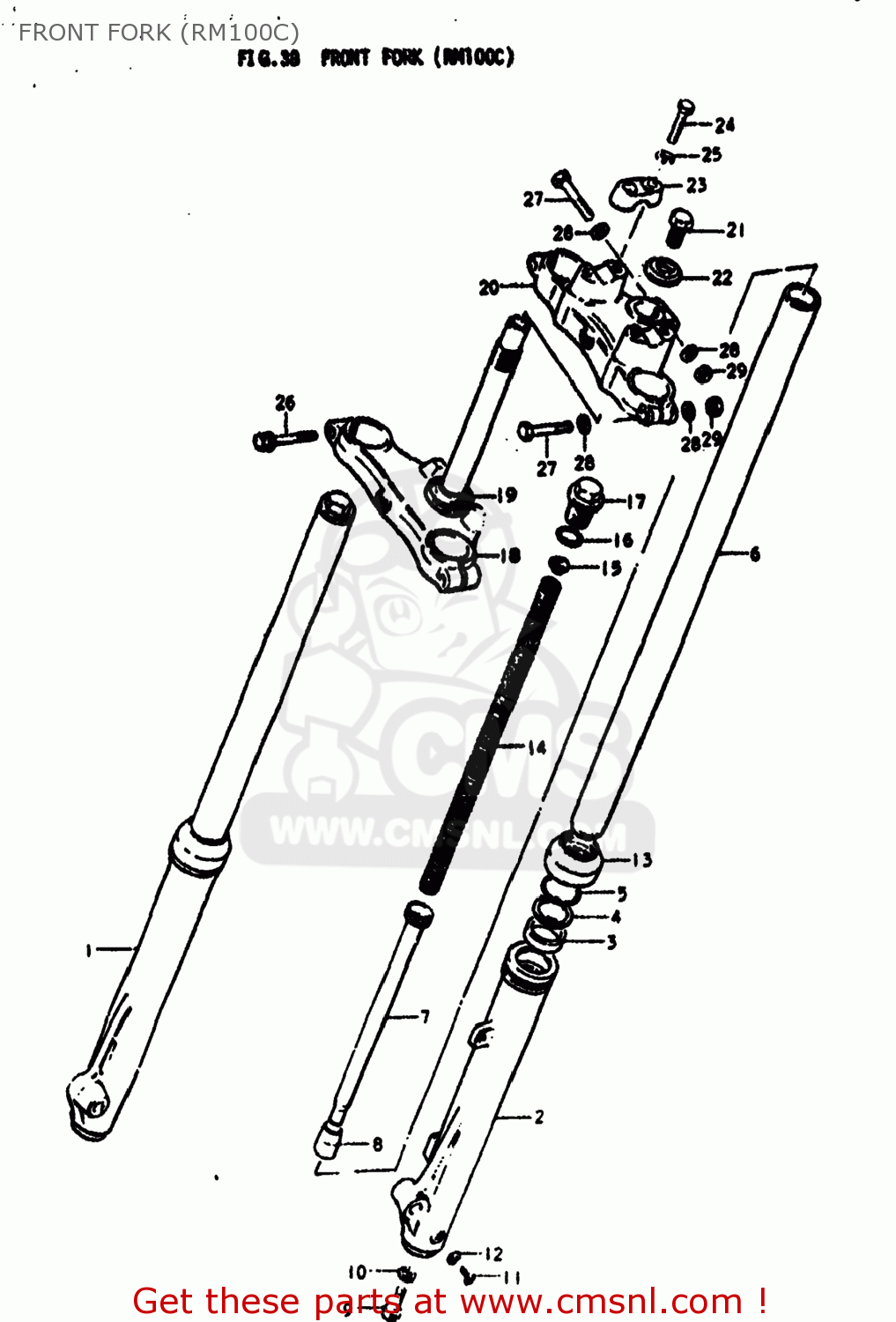 FRONT FORK (RM100C) RM100 1978 (C) USA (E03)
