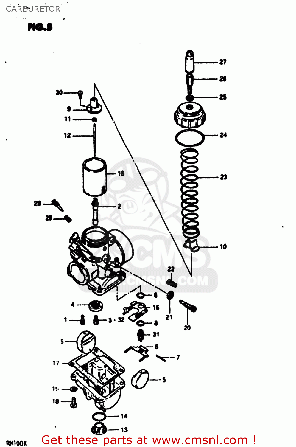 CARBURETOR RM100 1979 (D) USA (E03)
