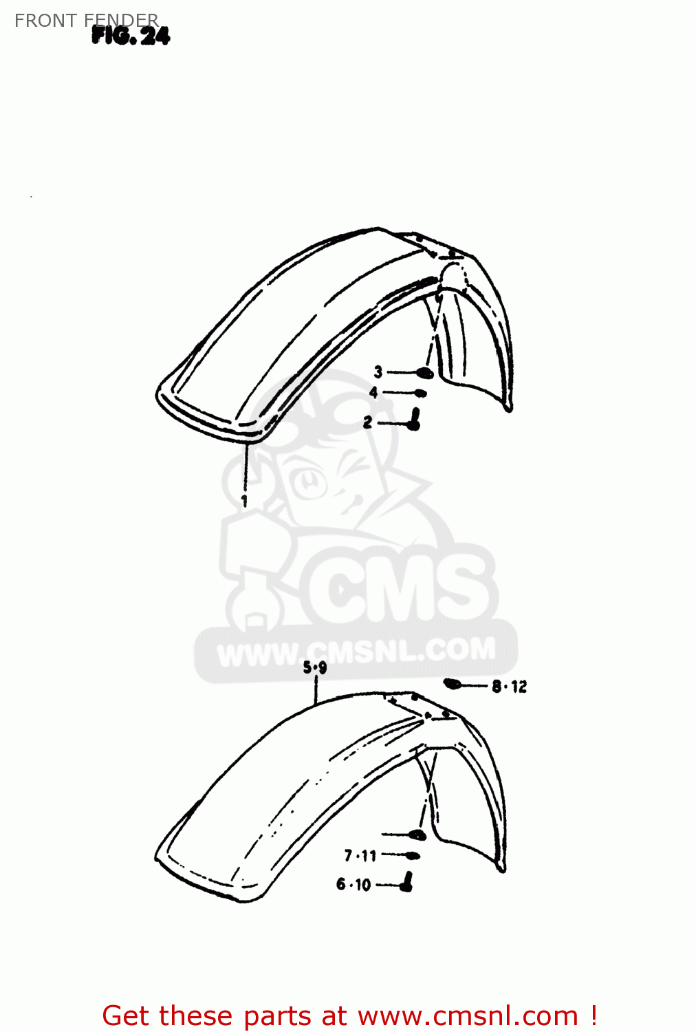 FRONT FENDER RM100 1979 (D) USA (E03)