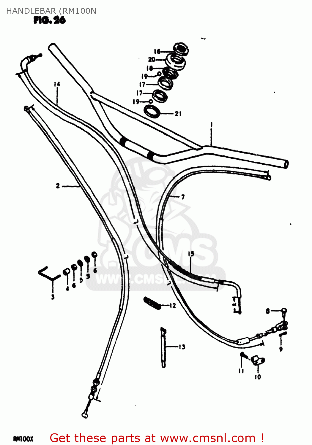 HANDLEBAR (RM100N RM100 1979 (D) USA (E03)