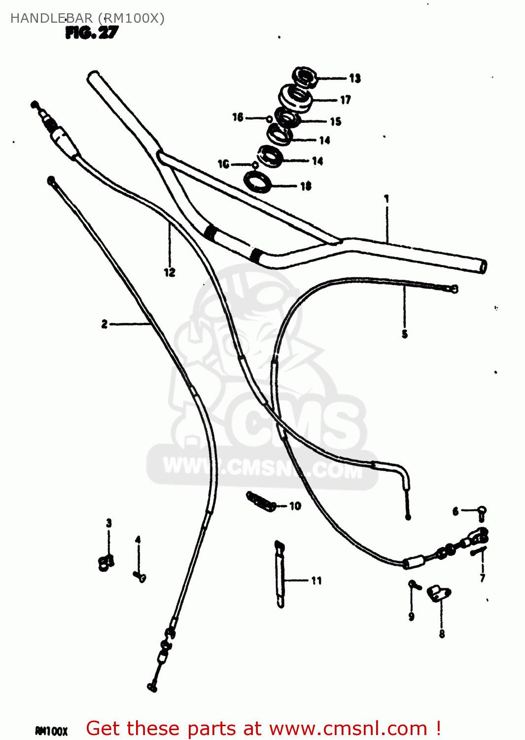 HANDLEBAR (RM100X) RM100 1979 (D) USA (E03)