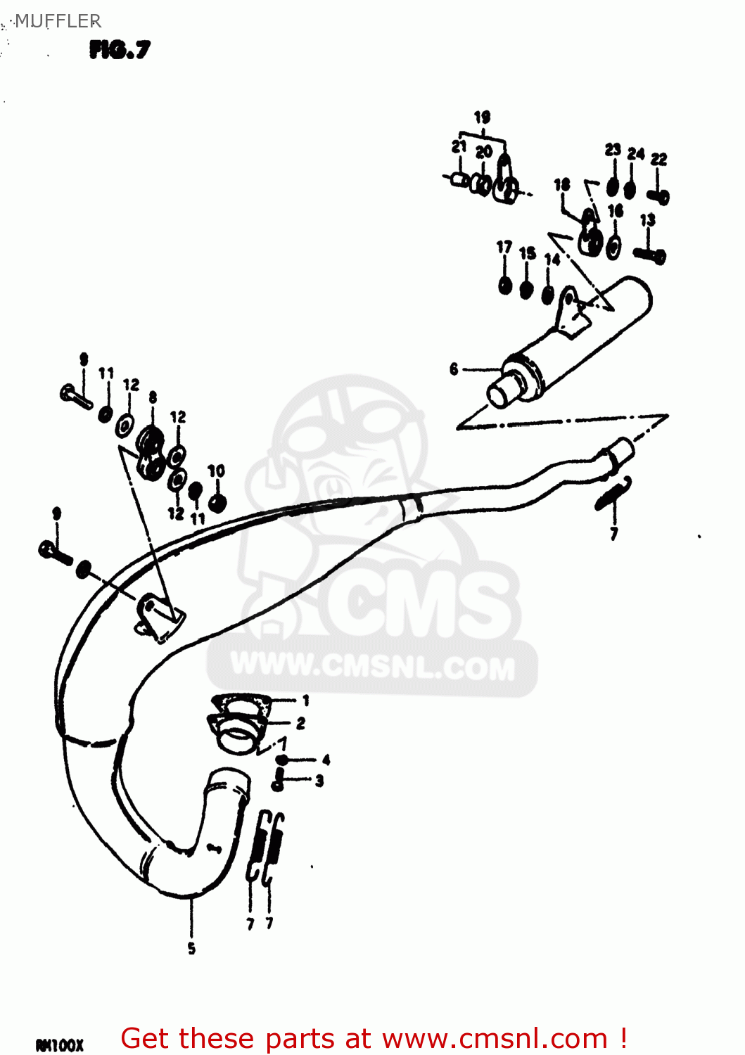 MUFFLER RM100 1979 (D) USA (E03)