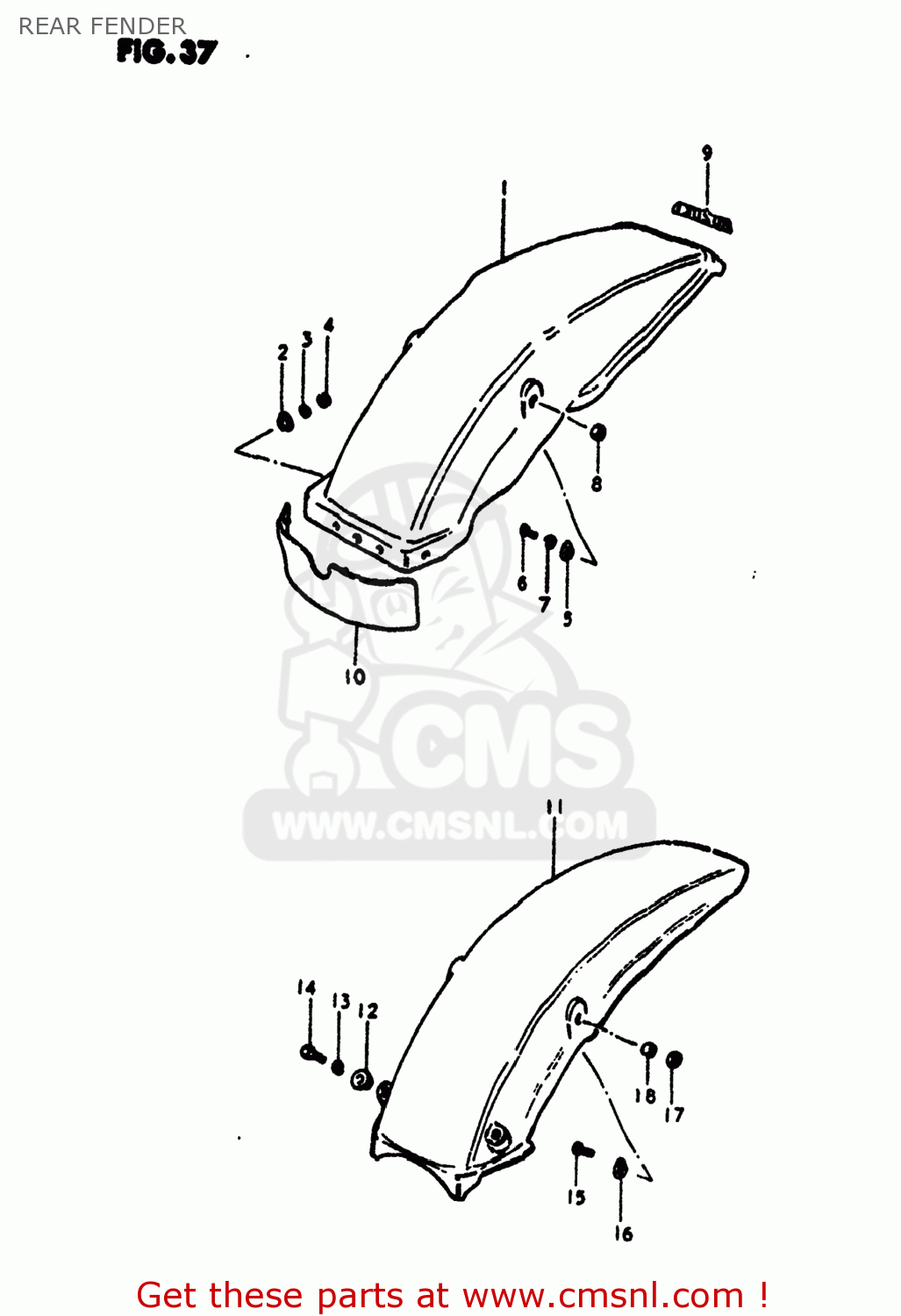 REAR FENDER RM100 1979 (D) USA (E03)