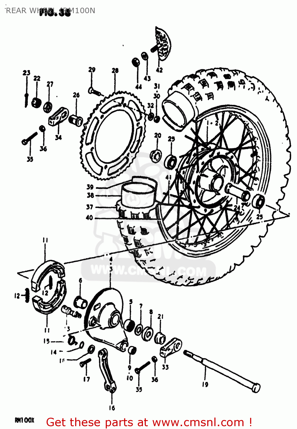 REAR WHEEL (RM100N RM100 1979 (D) USA (E03)