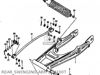 REAR SWINGING ARM (RM100T - RM100 1979 (D) USA (E03)