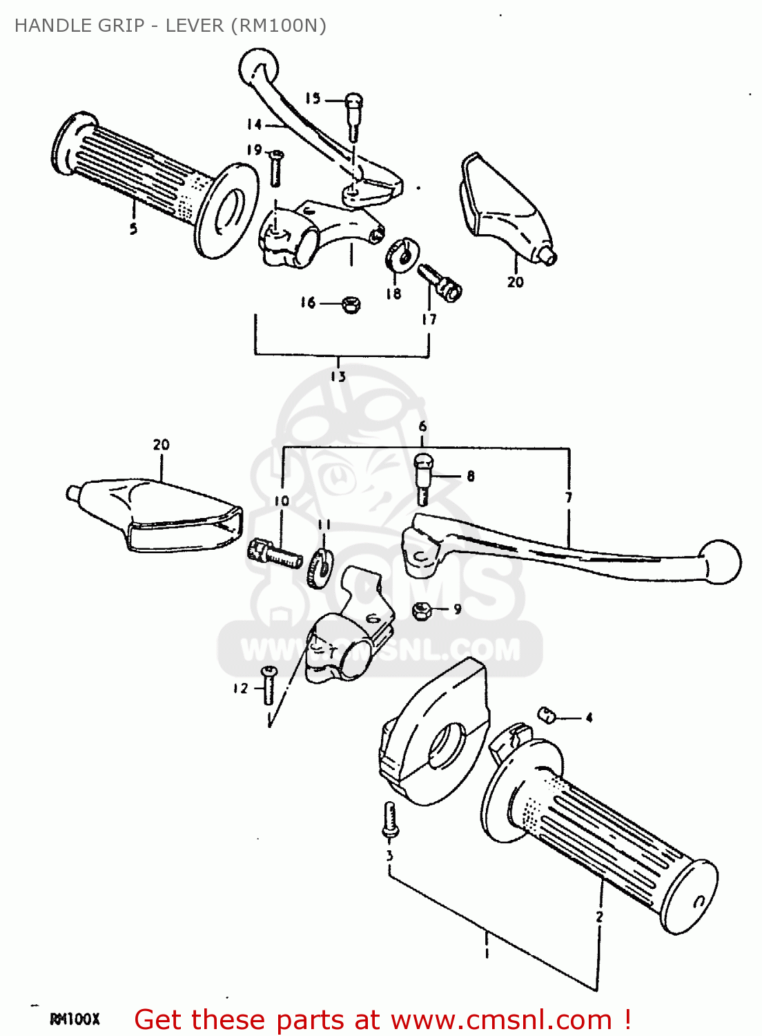HANDLE GRIP - LEVER (RM100N) RM100 1979 (N)