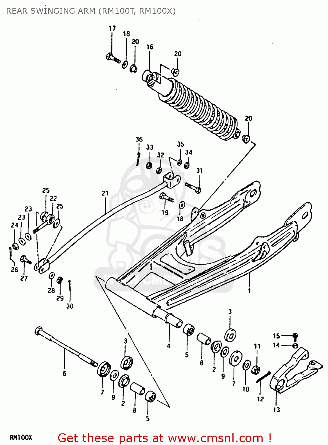 REAR SWINGING ARM (RM100T, RM100X) RM100 1979 (N)
