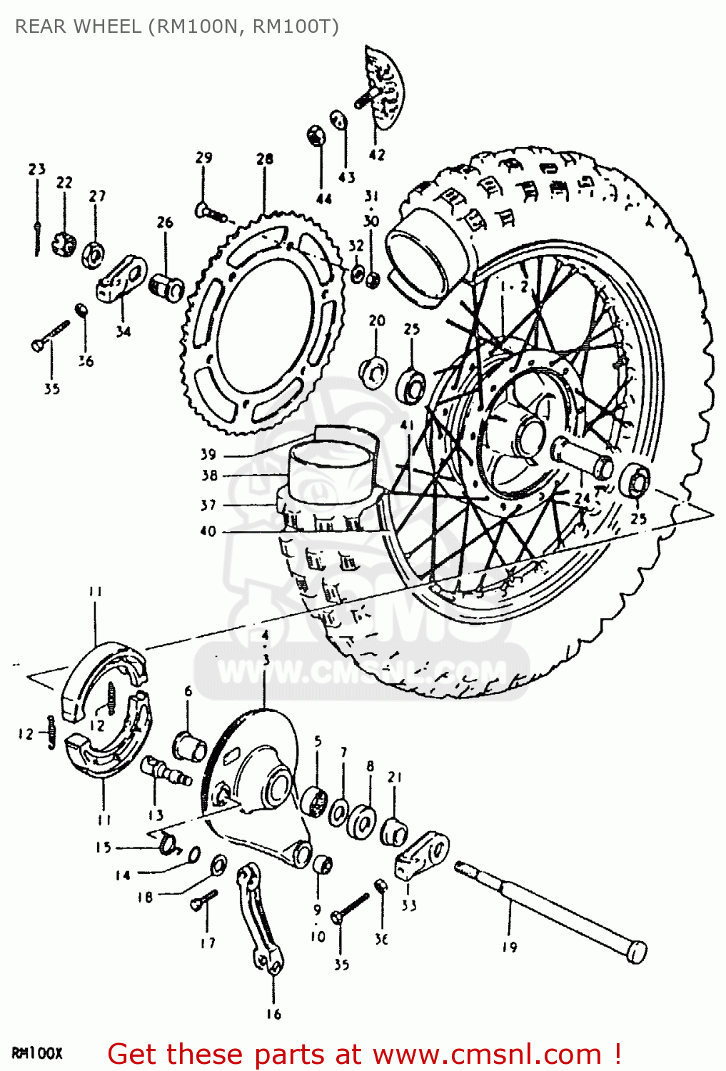 REAR WHEEL (RM100N, RM100T) RM100 1979 (N)