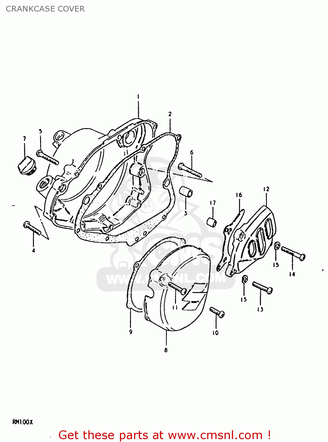 CRANKCASE COVER RM100 1979 (N)
