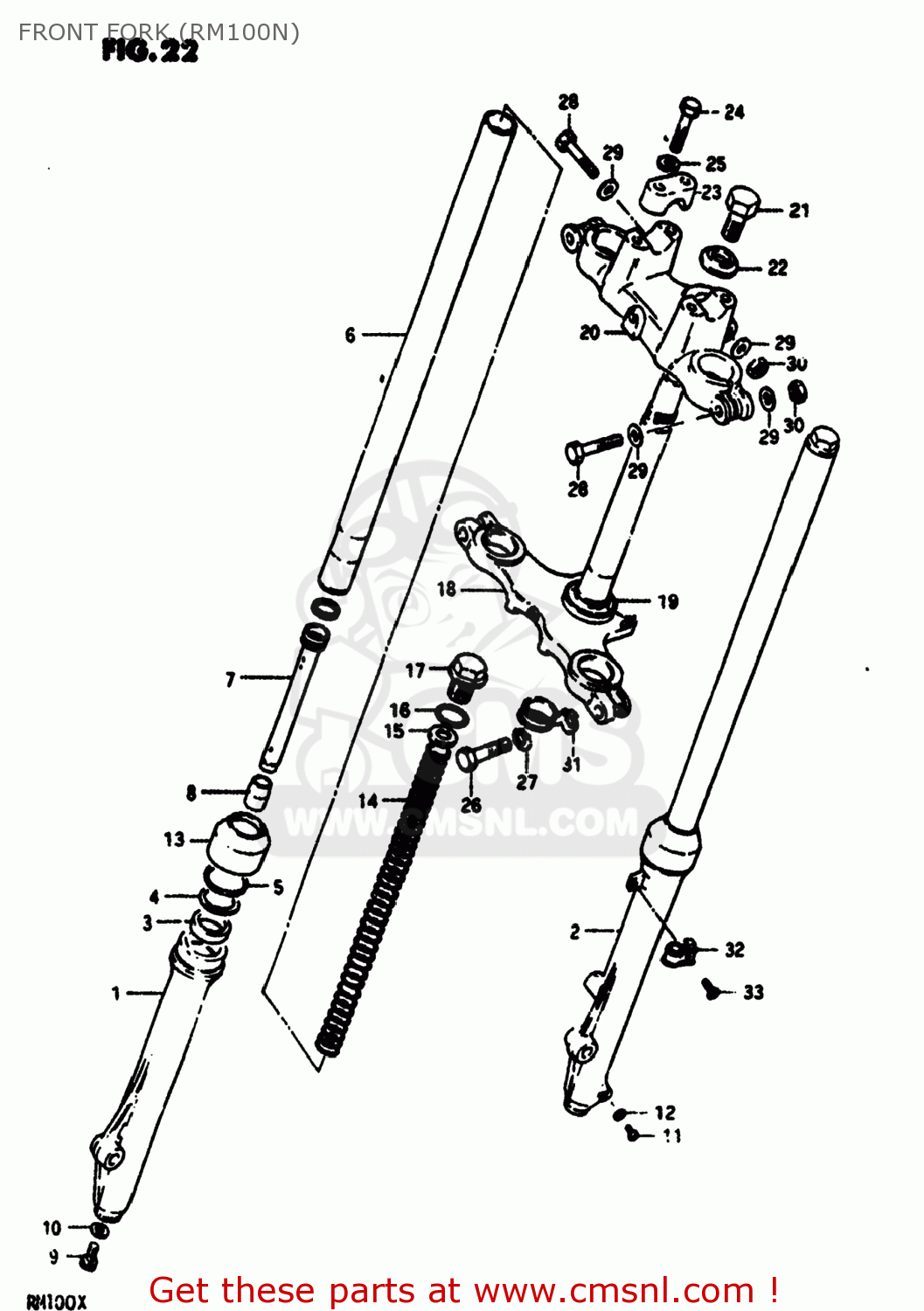 FRONT FORK (RM100N) RM100 1980 (T) USA (E03)