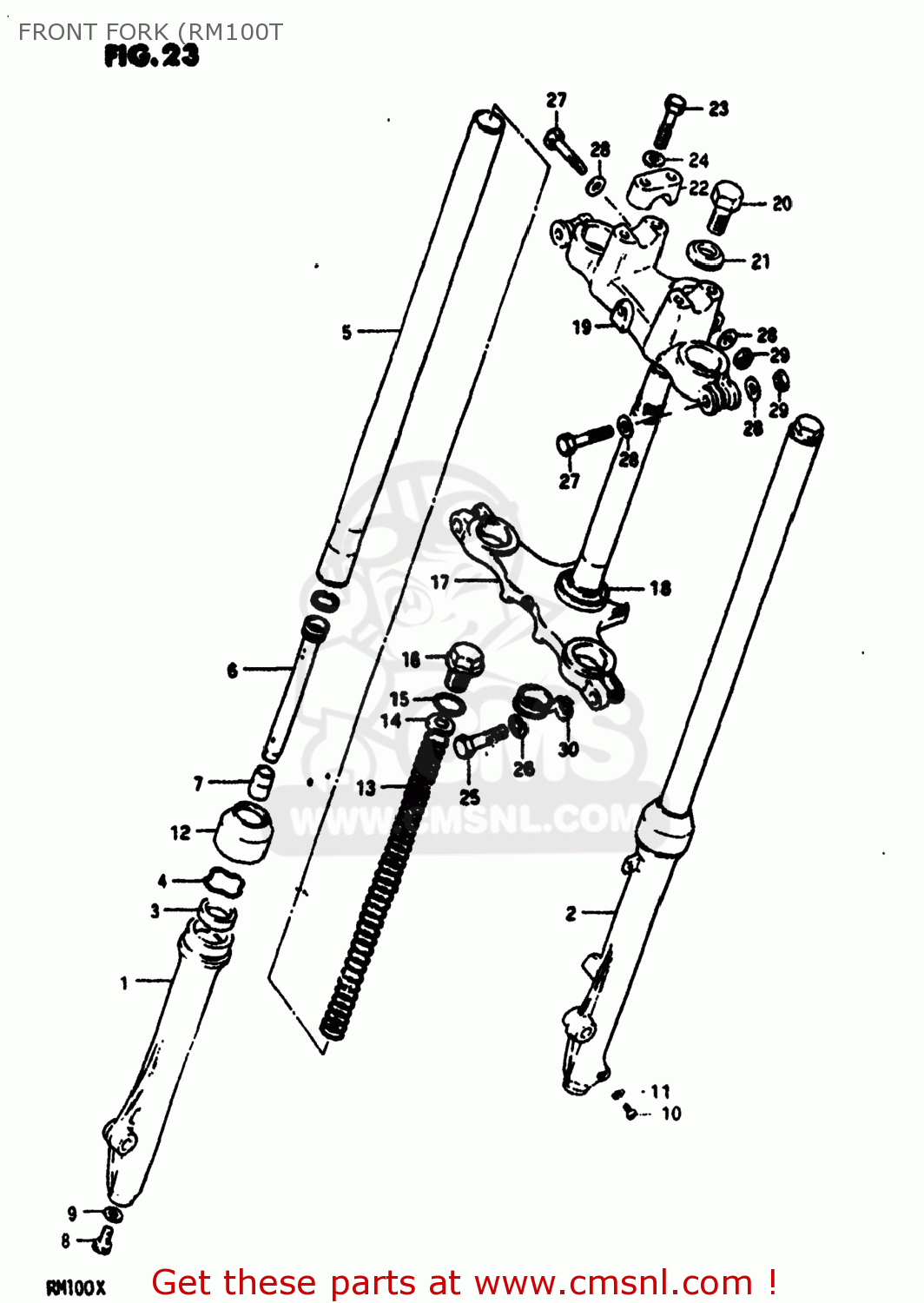 FRONT FORK (RM100T RM100 1980 (T) USA (E03)