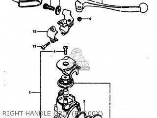 RIGHT HANDLE GRIP (RM100X) - RM100 1980 (T) USA (E03)