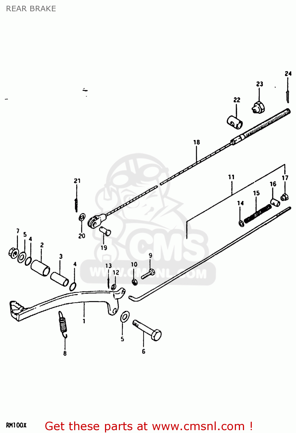 REAR BRAKE RM100 1980 (T)