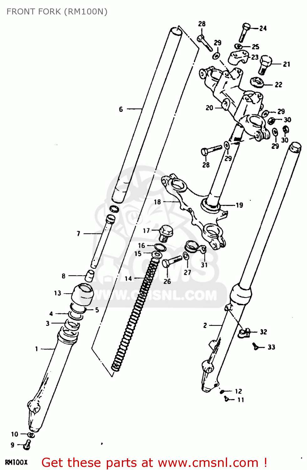 FRONT FORK (RM100N) RM100 1980 (T)