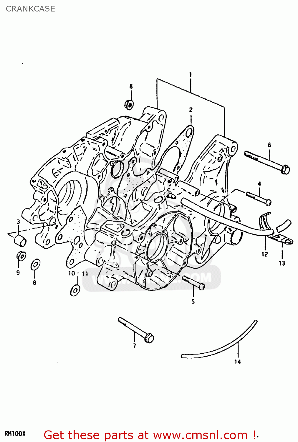 CRANKCASE RM100 1980 (T)