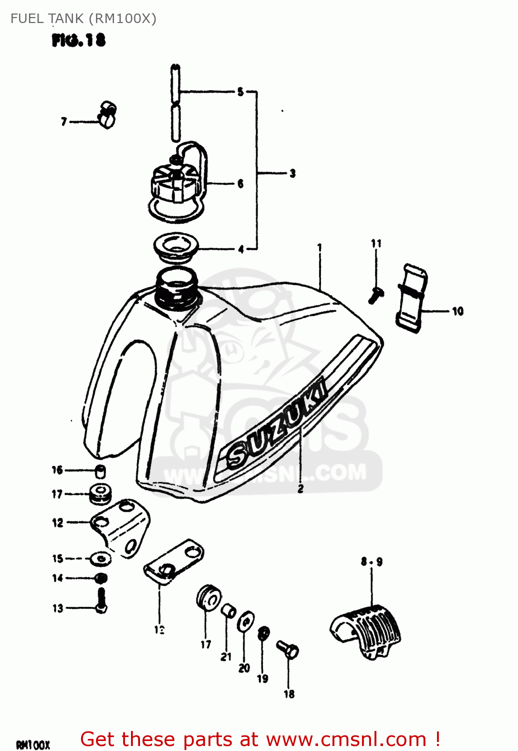 FUEL TANK (RM100X) RM100 1981 (X) USA (E03)