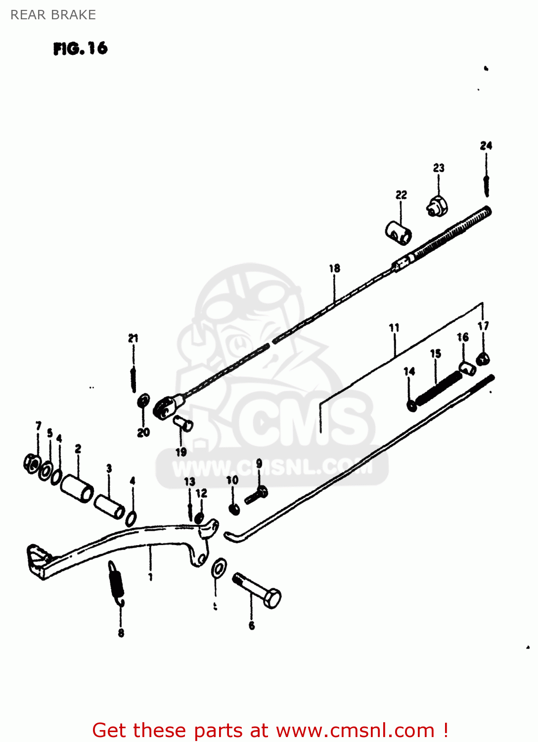 REAR BRAKE RM100 1981 (X) USA (E03)