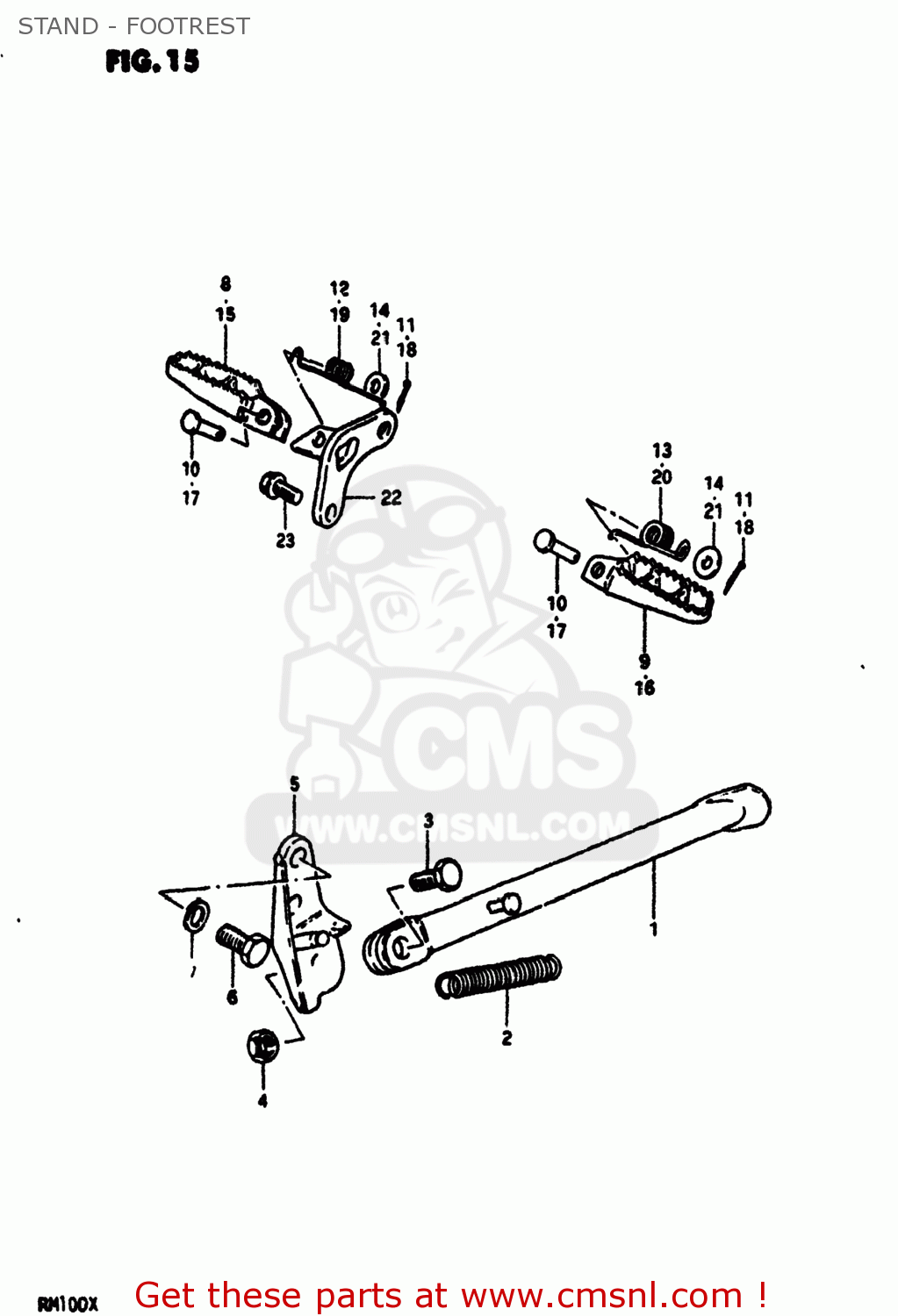 STAND - FOOTREST RM100 1981 (X) USA (E03)
