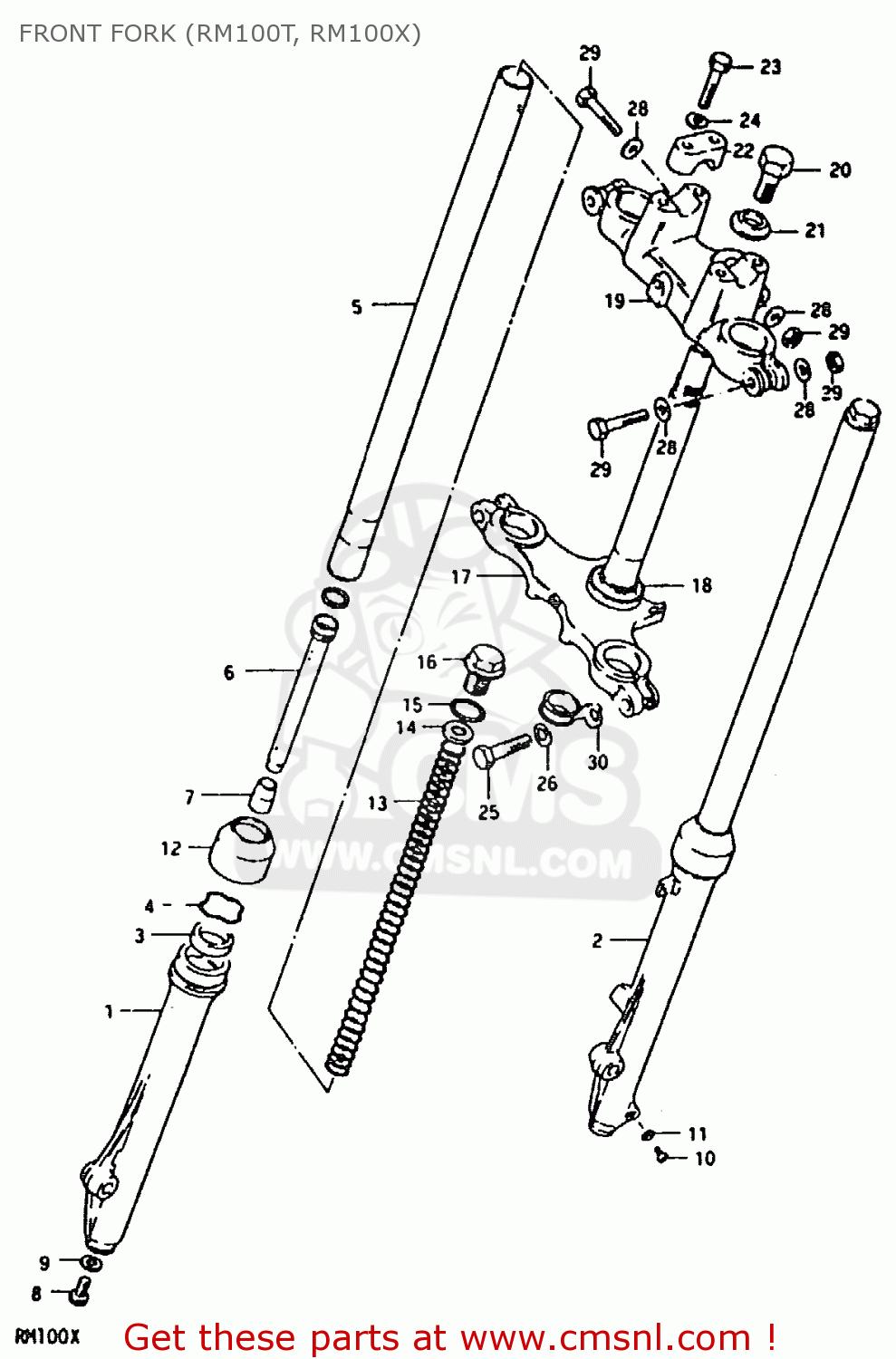 FRONT FORK (RM100T, RM100X) RM100 1981 (X)